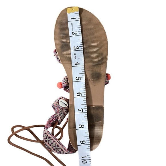 Zara Boho Lace Up Flat Sandals Size 37 Girl's - Picture 7 of 8